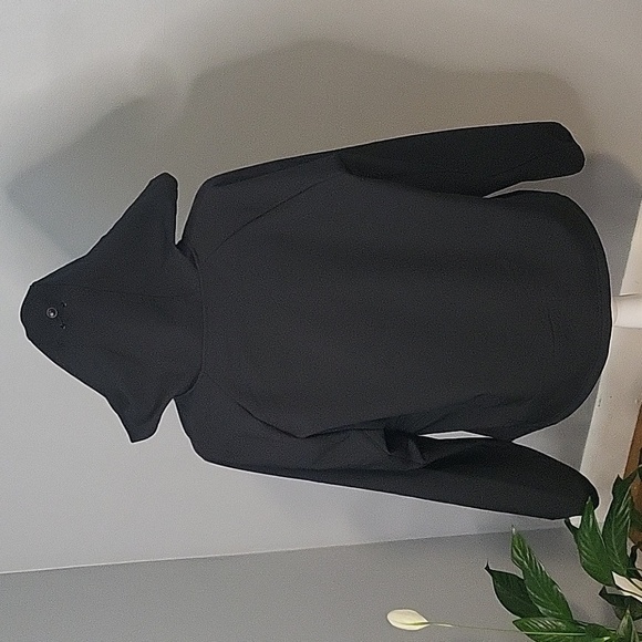 Asics Hooded Softshell Fleece Lined Scuba Hood 2 Pocket Warm Jacket Size Large - Picture 3 of 14